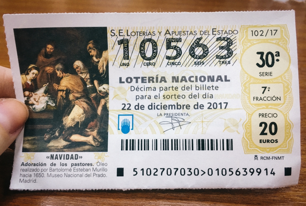 Christmas Lotto Ticket "El Gordo"