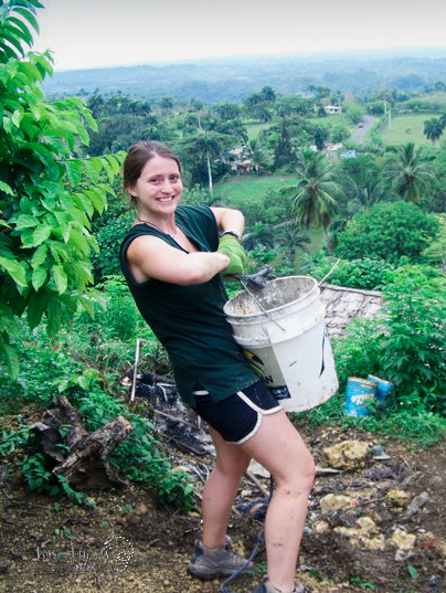 Digging latrines in La Mina, Dominican Republic