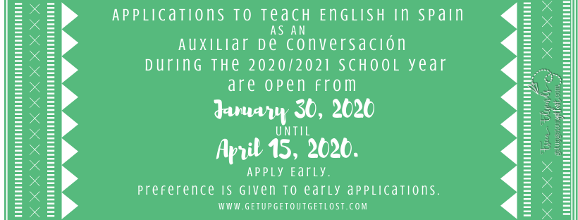 Apply to teach English in Spain Auxiliares de Conversacíon 2020-2021