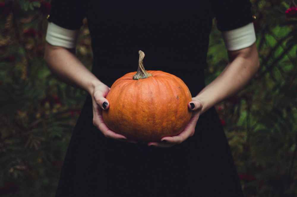 person hands squash fruit